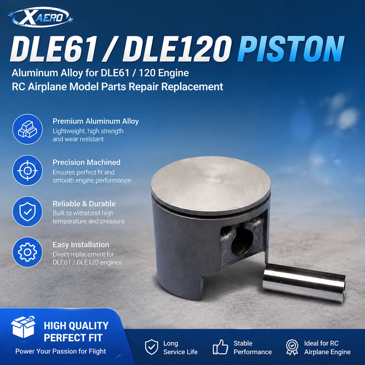 DLE61 DLE120 Piston Aluminum Alloy for DLE61/120  Engine RC Airplane Model Parts Repair Replacement