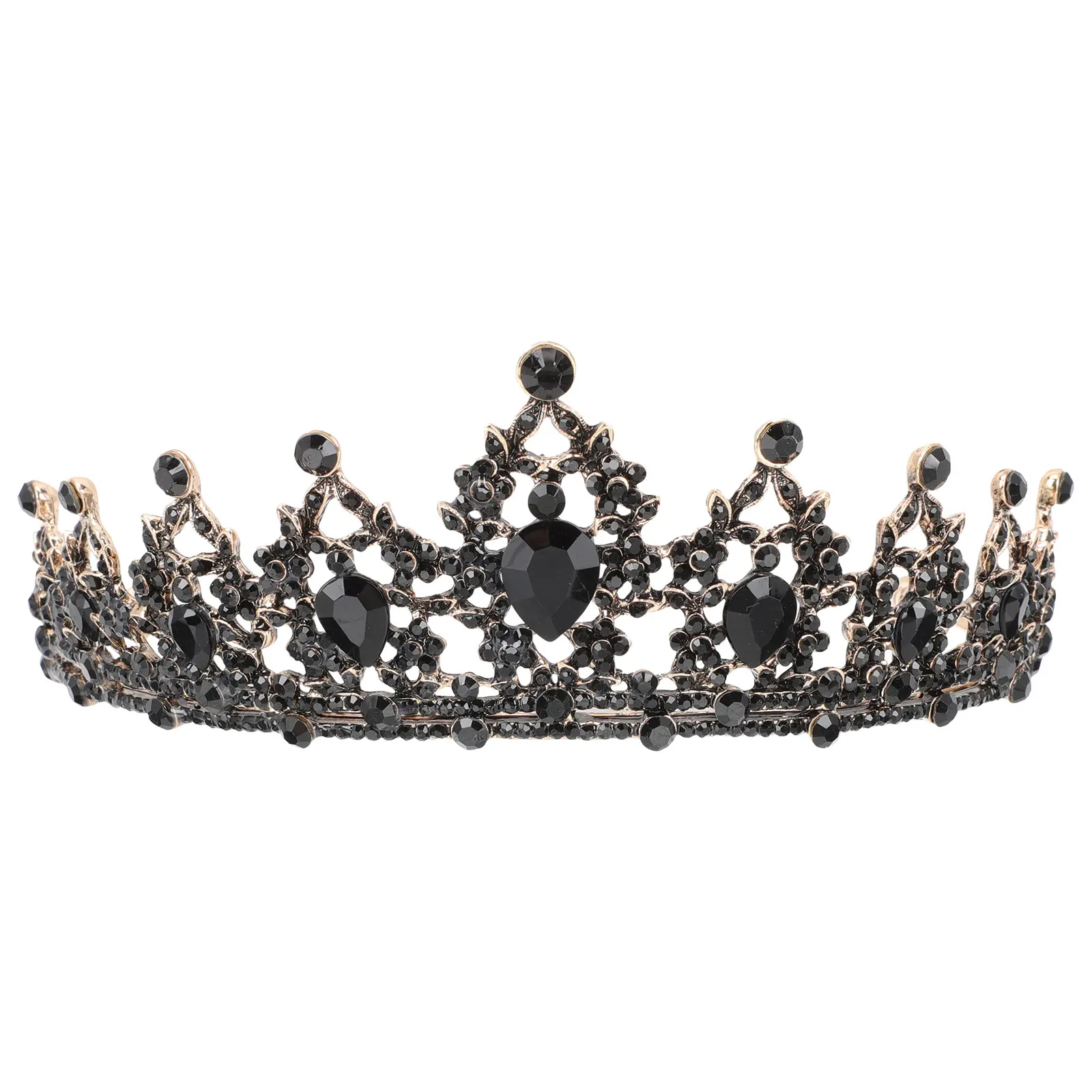 

Chic Rhinestone Crown Vintage Wedding Tiara Shiny Headpiece For Party Prom Costume Bridal Tiara Wedding Bride Hair Decor Vintage