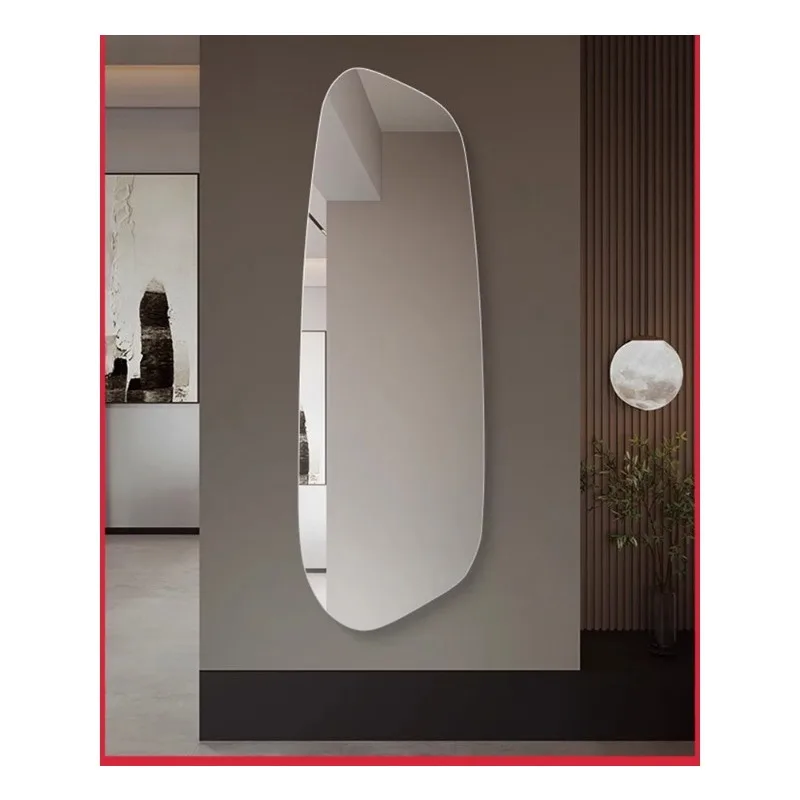 Light luxury special-shaped full-body mirror, bedroom wall-mounted perforated full-length mirror