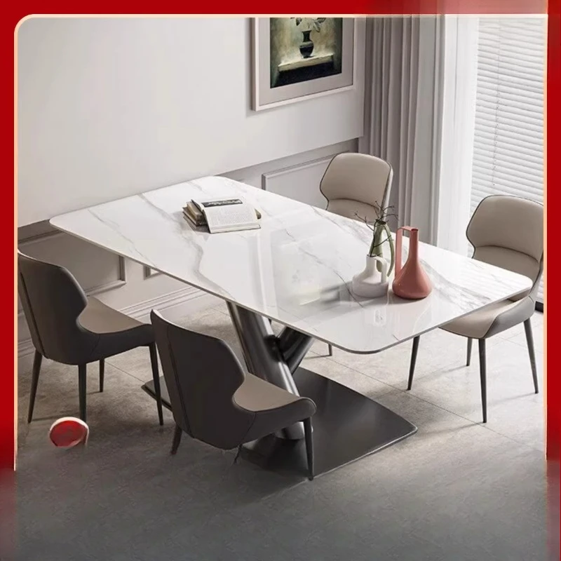 

Italian minimalist rock slab dining table, light luxury high-end household