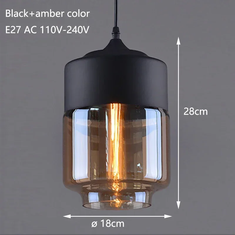 

Modern Nordic loft hanging Glass Pendant Lamp Fixtures E27 E26 LED Pendant lights for Kitchen Restaurant Bar living room bedroom