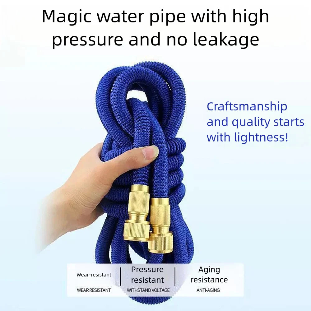 Telescopic water hose high-pressure car wash water gun household washing car watering tool durable and easy to store magic  hose