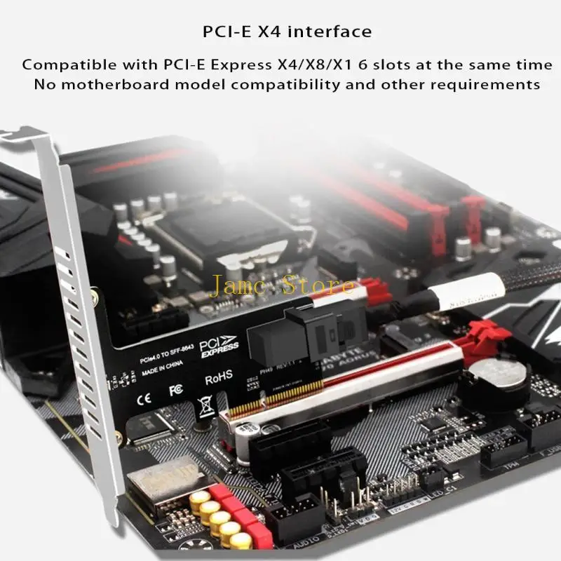 LX0B PCIE to SF8643 Expansion Card Single Port Riser Card for Pci-Express WX4 X16 Computer Driver Conversion