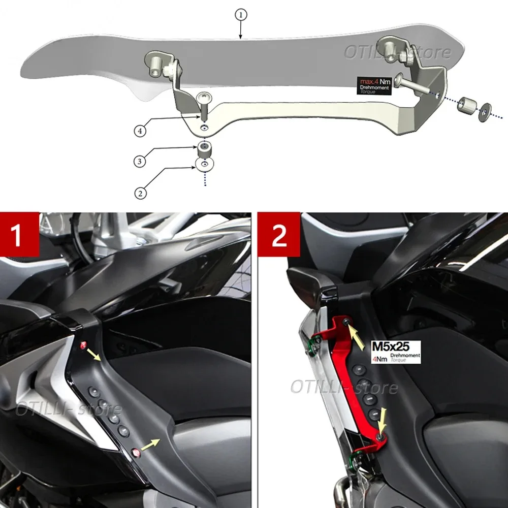 For BMW K1600GT K 1600 GT 2017 2018 2019 2021 Leg Wind Deflectors Motorcycle Fairing Extensions Foot Guard Fender Protection