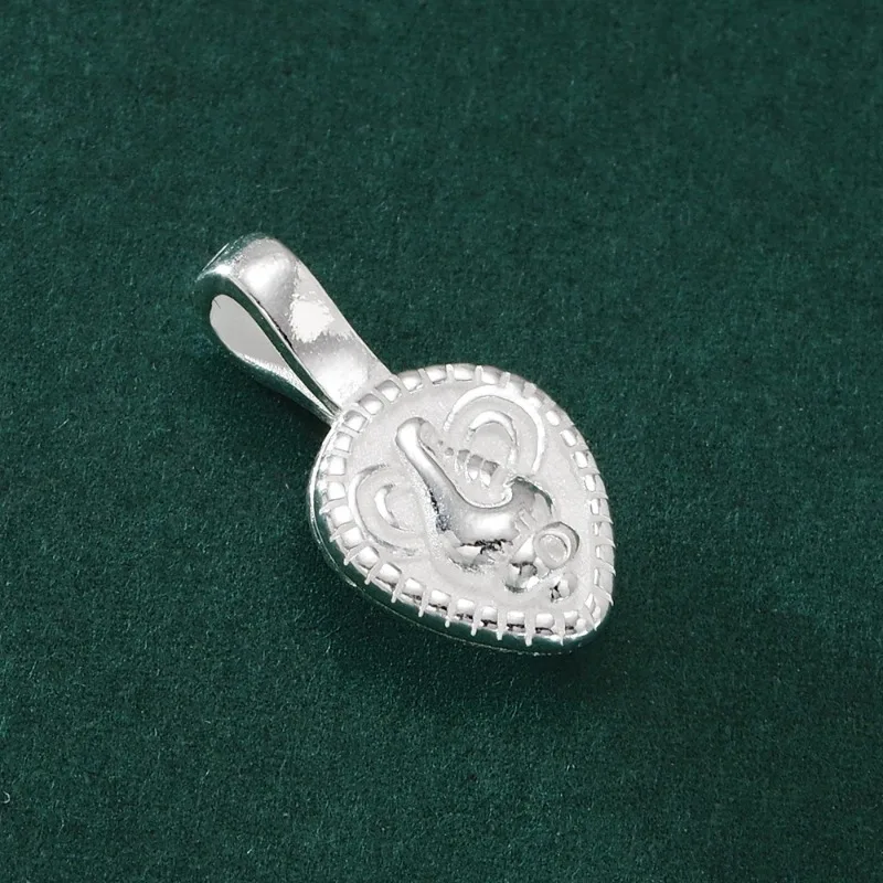 Exquisite Handmade Original Tibetan Conch Clip Side Hanging Double Heart Counter for DIY Bracelet Braided Silver Pendant Craft