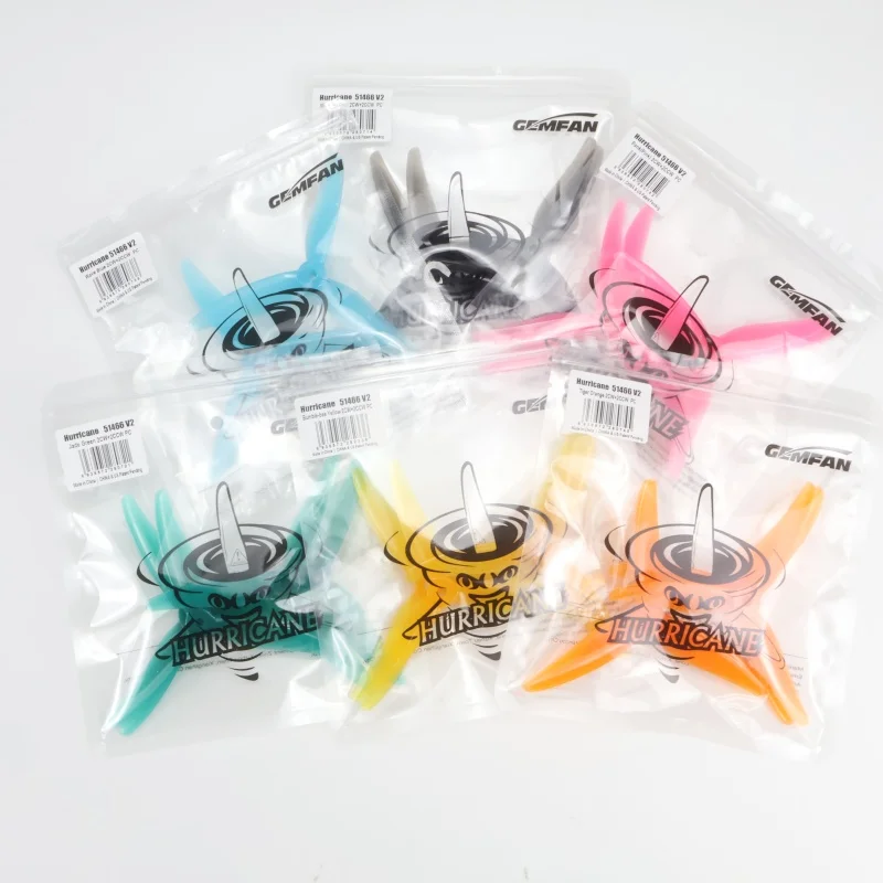 4PCS 젬팬 허리케인 51466 MCK V2 3-블레이드 PC 프로펠러 2CW+2CCW 2306 2207 모터용 DIY 부품 RC FPV 프리스타일 5인치 드론용