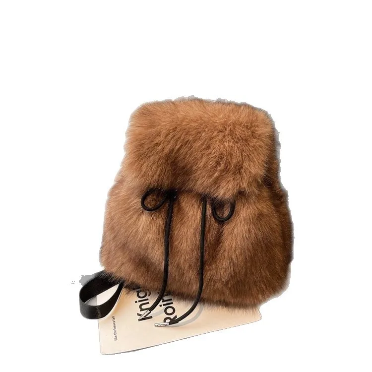 حقيبة ظهر نسائية فروي فاخرة 2025، محفظة أنيقة جدًا بحزام قابل للتعديل، حقيبة دلو برباط واسعة للعمل وعطلة نهاية الأسبوع