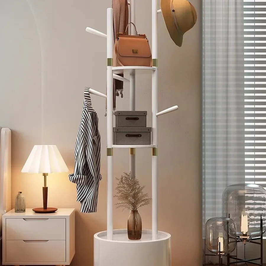 Solid wood coat rack, floor-to-ceiling bedroom home simple modern hanger room, does not occupy a shelf