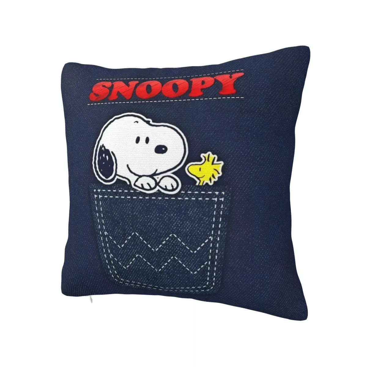 Cute Cartoon Snoopy Pillowcase Printed Polyester Cushion Cover Decorative Denim Print Pillow Case Cover Home Zippered 45X45cm