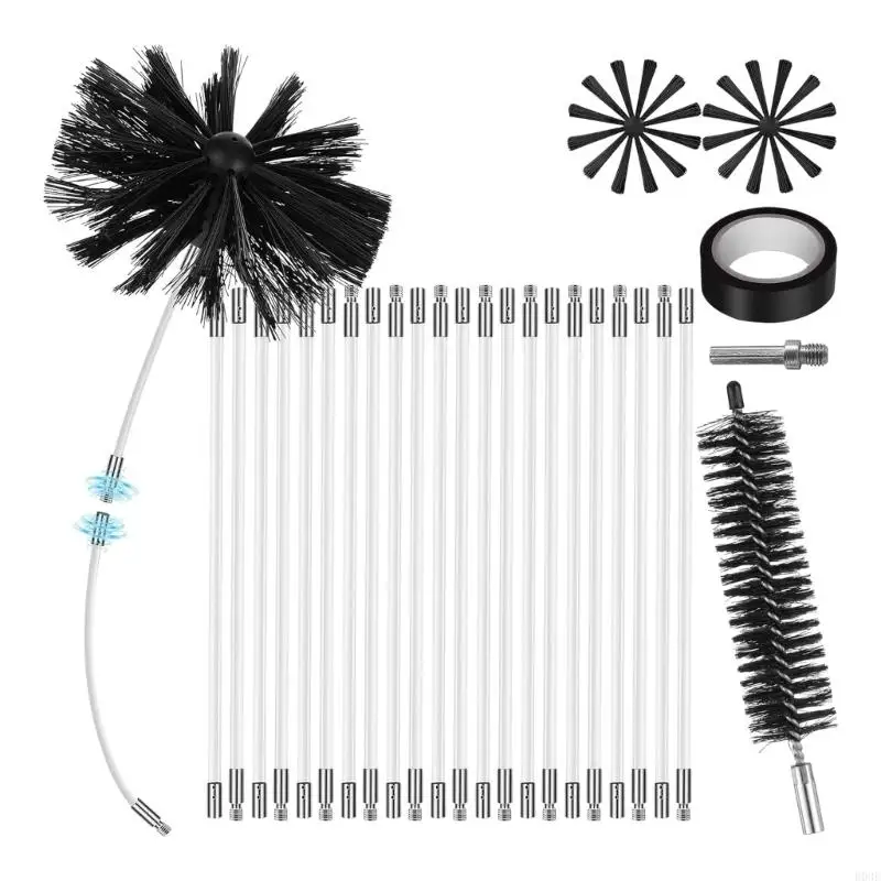 

Flexible Nylon Chimney Cleaning Kits with Rotating Bendable Rods for Various Vents Ducts and Pipes Efficient Sweeping B03E