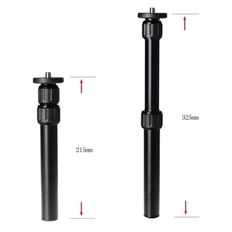 XILETU XM-263A Aluminum Alloy 3 Section Axis Extension Rod Desktop Tripod Extension Rod Accessories for XILETU FM5S FM5C Tripod