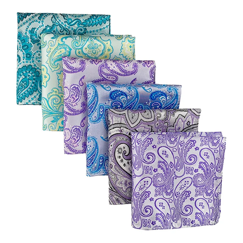Elegant Men Pocket Square Luxury Handkerchief High Quality New Paisley Stripe Banquet Wedding Business Formal Party Accessories