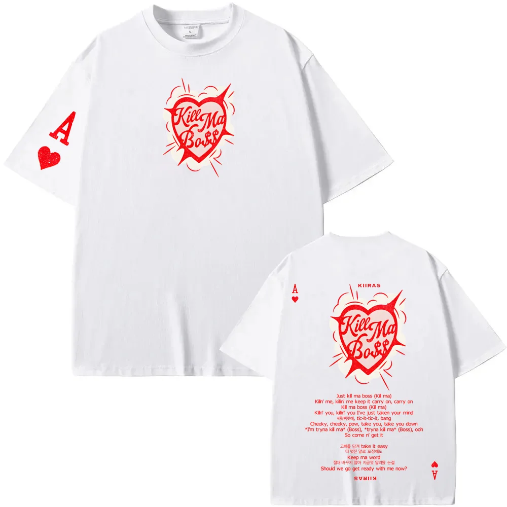 

KIIRAS KILL MA BOSS Street Hip Hop T Shirt Short Sleeve Casual Cotton Tshirt Reverse Printing Fashion Tee-shirt Sudaderas Tops