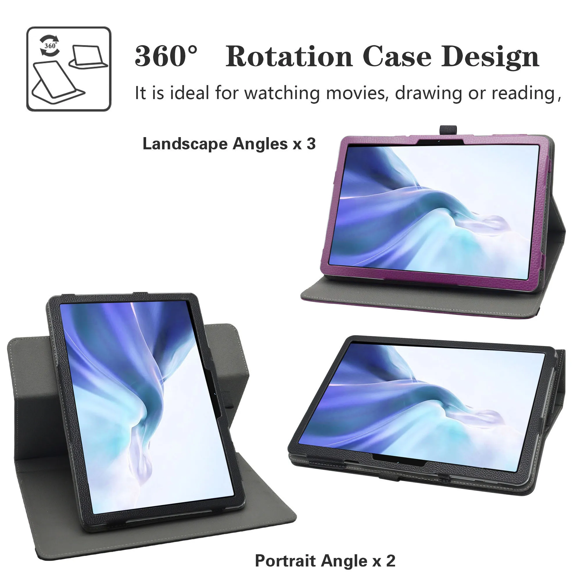 For DOOGEE Tab G6+ 11 inch Tablet Case ,360 Degree Rotary Rotating PU Leather Cover