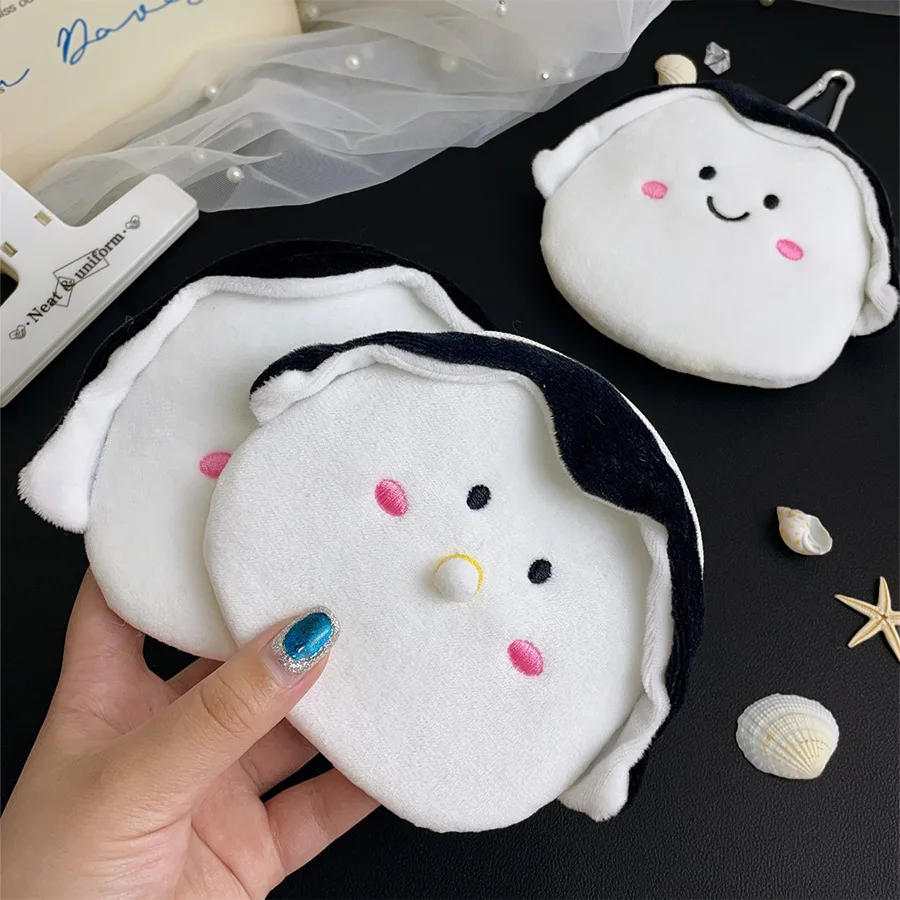Cute Japanese-style Oyster Coin Purse Cartoon Stuffed Plush Oyster Coin Purse Portable Headphones/USB Cable/Lipstick Mini Bag
