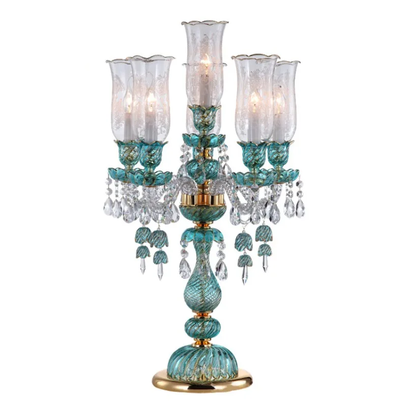 

Modern Crystal Table Lamp Luxury Glass Prism Light Emitting Diode Table Lamp Adjustable Brightness Bedroom Study Task Lighting