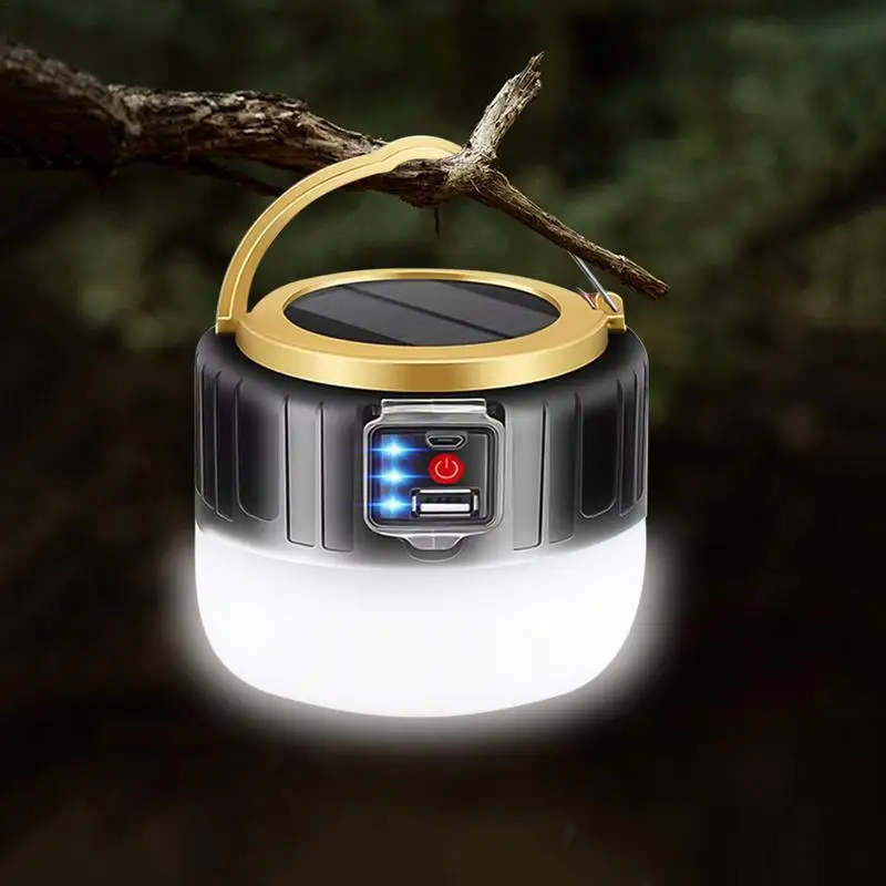 Led Rechargeable Camping Lantern Hook Design Camping Lantern Versatile Camping Lights Charging System Long-Lasting Illumination