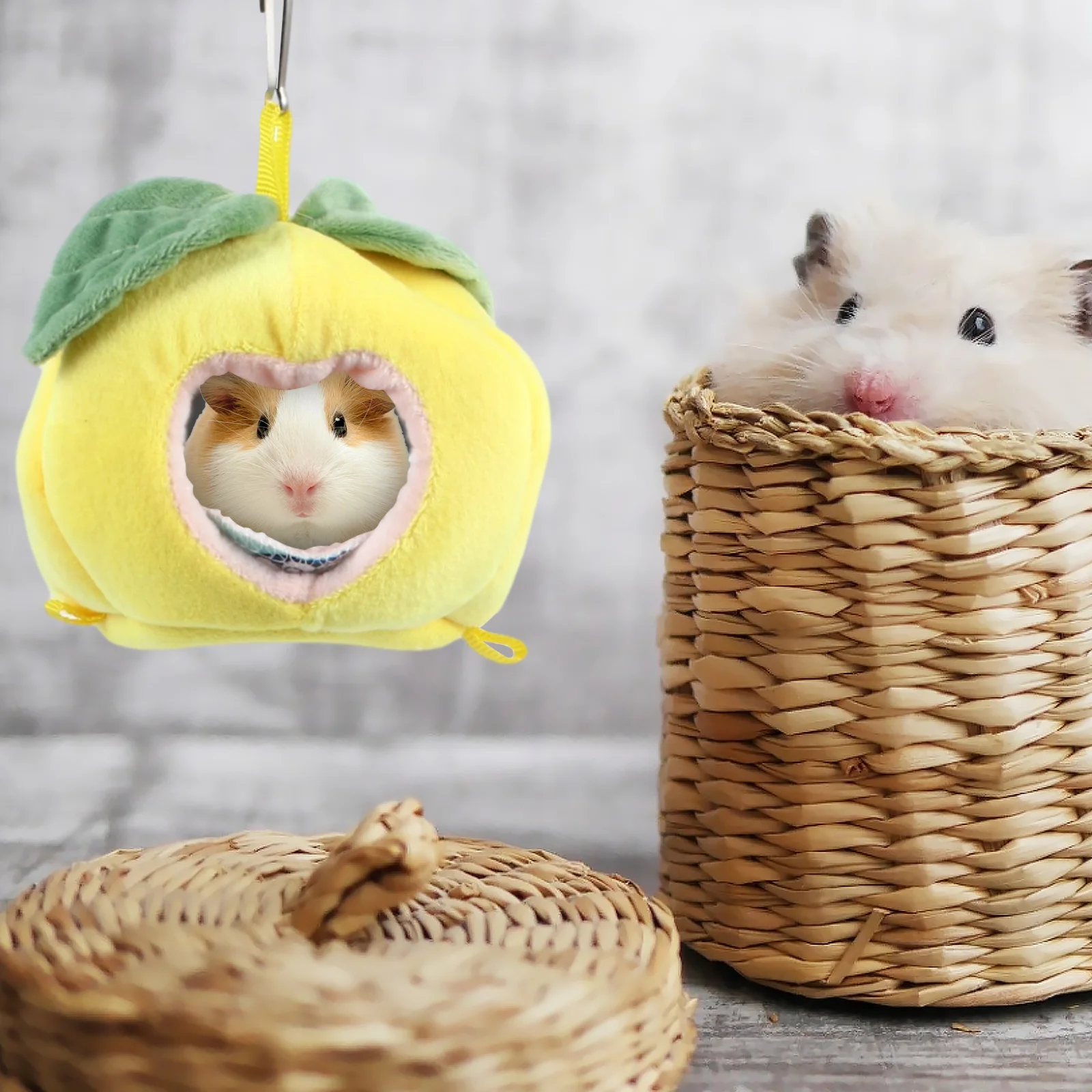 

Warm Cotton Hamster Bed Winter Nest Fruit Pattern Sleeping Cage for Living Room Bedroom Natural Safe Exercise Rest Spot
