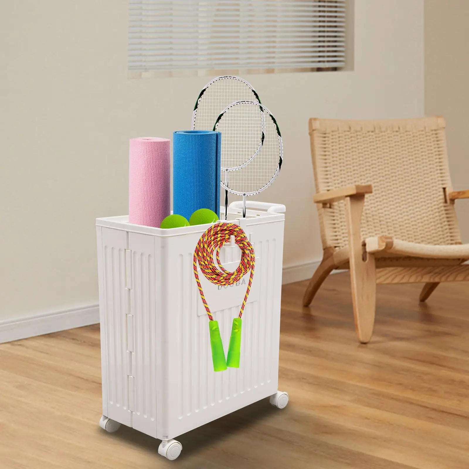 Storage Box with Universal Wheels, Collapsible Removable Storage Organizer with Removable Lid, Portable Free Standing Rectangula