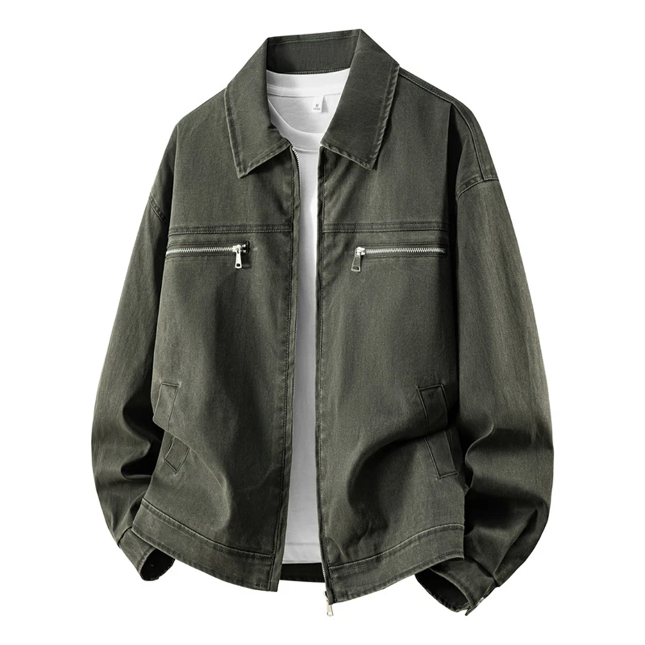 Vintage Cargo Jackets Men Fashion Casual Jacket Coat Male