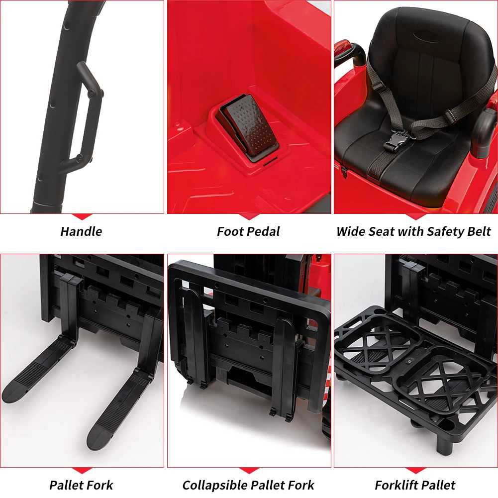 12V Kinder fahren auf Gabelstapler mit Zelt, elektrische Fahrt auf Bau wagen mit Fernbedienung, Hub gabel und Palette