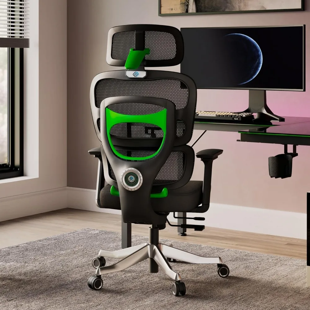 

Gaming Chair: Computer Gamer Chair with Adjustable Lumbar Support, Ergonomic Mesh Black Gaming Chair, Comfortable Computer Gami