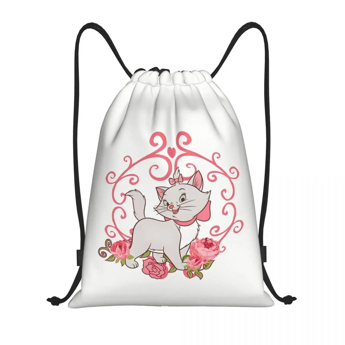 

Custom Marie Cat Drawstring Backpack Women Men Gym Sport Sackpack Foldable Cute Persian Cat Shopping Bag Sack