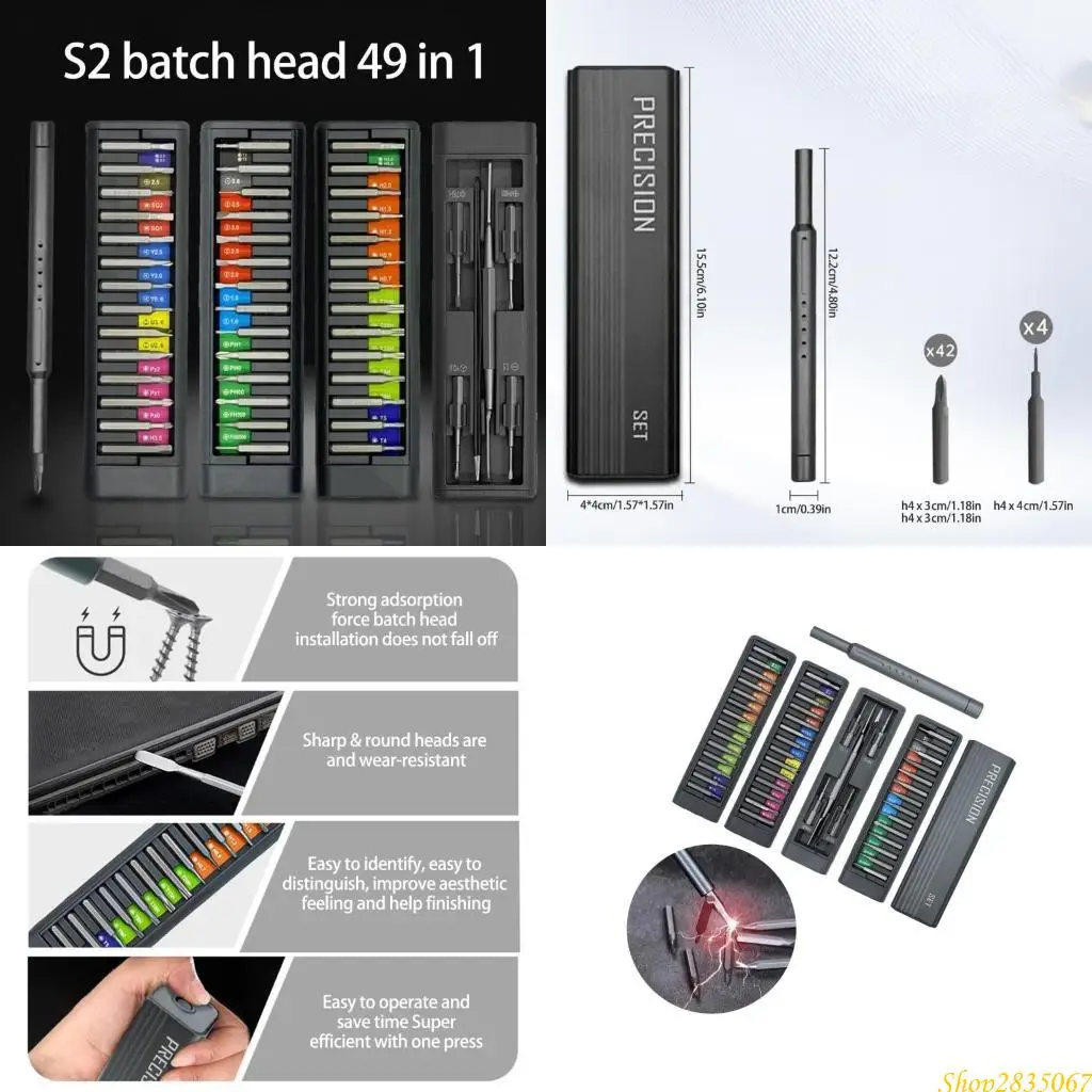 

49 Piece Precisions Screwdriver Set with Bits for Phone Tablet Repair 831F