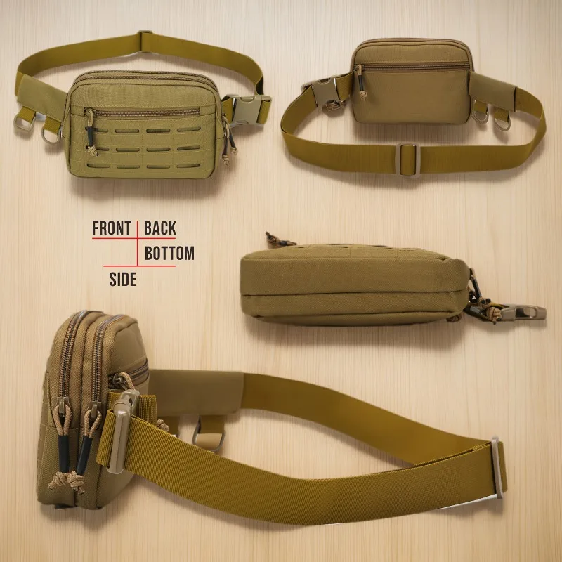 1pcs Tactical Chest Bag Military Pouch Oxford Fabric Outdoor Waist Pack for Hiking Camping Storage Portable Chest Bag