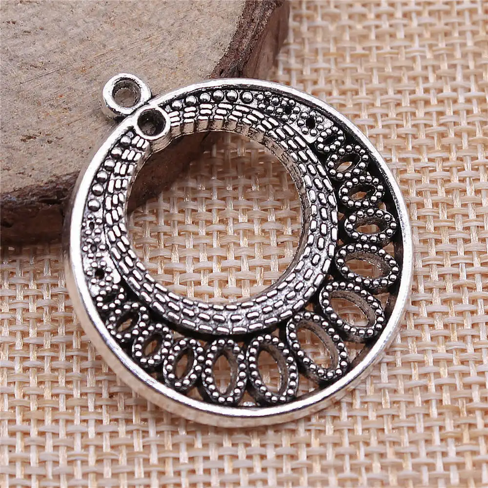 

Accessories For Women Round Earrings Connector Jewelry Pendants 36x33mm 4pcs