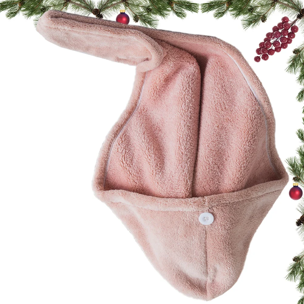 

Thickened Quick Dry Hair Cap Absorbent Water Removal Towel for Wet Hair Lightweight Portable Home Travel Use Red