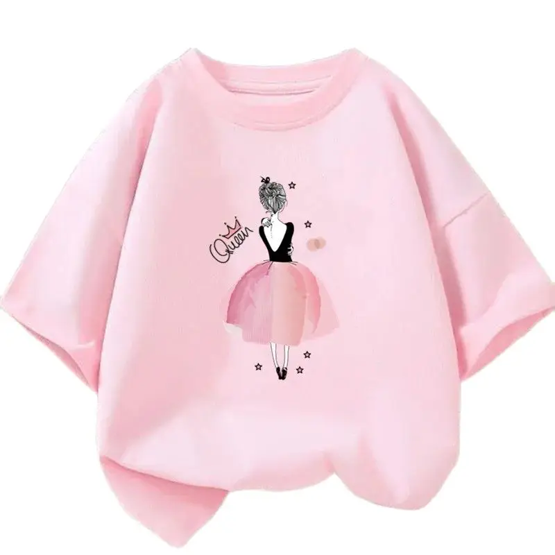 

Kid Cute Ballet Dancing Girl T shirt Children short sleeve Clothing Kawaii cartoon Party Tops