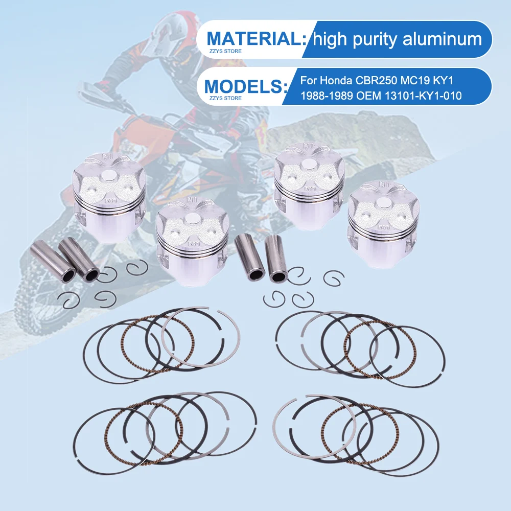 

4 комплекта 48,5 мм 48,75 мм 49 мм 49,25 мм 49,5 мм поршневые кольца для мотоцикла Honda OEM 13101-KY1-010 CBR250 CBR 250 CBR19 MC19 KY1 88-89