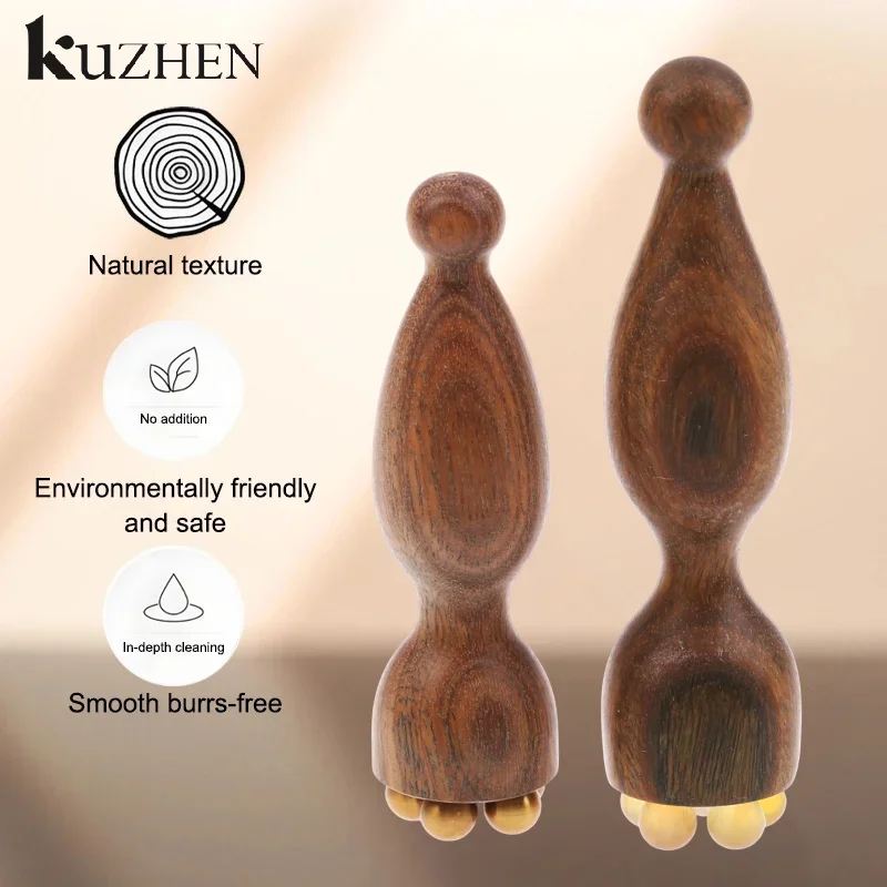 Herramientas de masaje Facial de sándalo verde Gua Sha, palitos de masaje para el cuidado de la piel, masajeador con forma de semilla de loto, herramienta de fisioterapia Facial