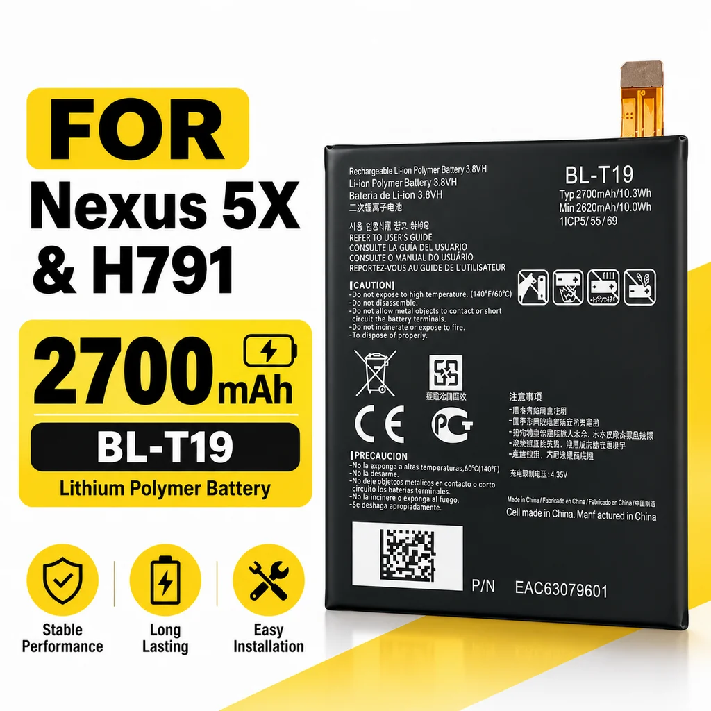 2700mAh BL-T19 BLT19 T19 Battery Replacement For LG Nexus 5X H790 H798 H791 Internal Mobile Phone With Repair Tool Kit Included