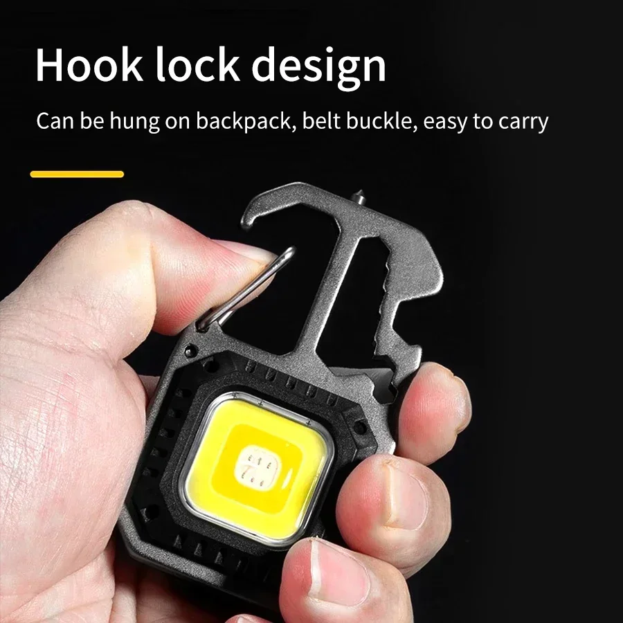 Rechargeable Multifunctional LED Flashlight Screwdriver Keychain Lamp Outdoor Portable Camping Torch Emergency Work Light 7 Mode