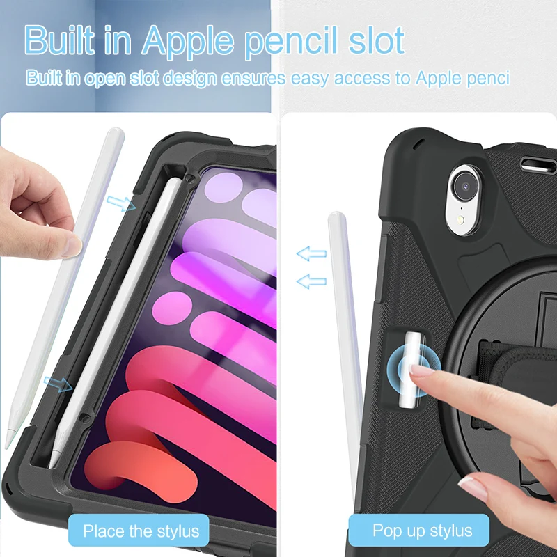 Heavy Duty Shockproof Case For iPad Mini 6 7 6th 7th Generation 8.3' / iPad Mini A17 Pro Mini7 Tablet PC Kids Silicon Cover Case 4