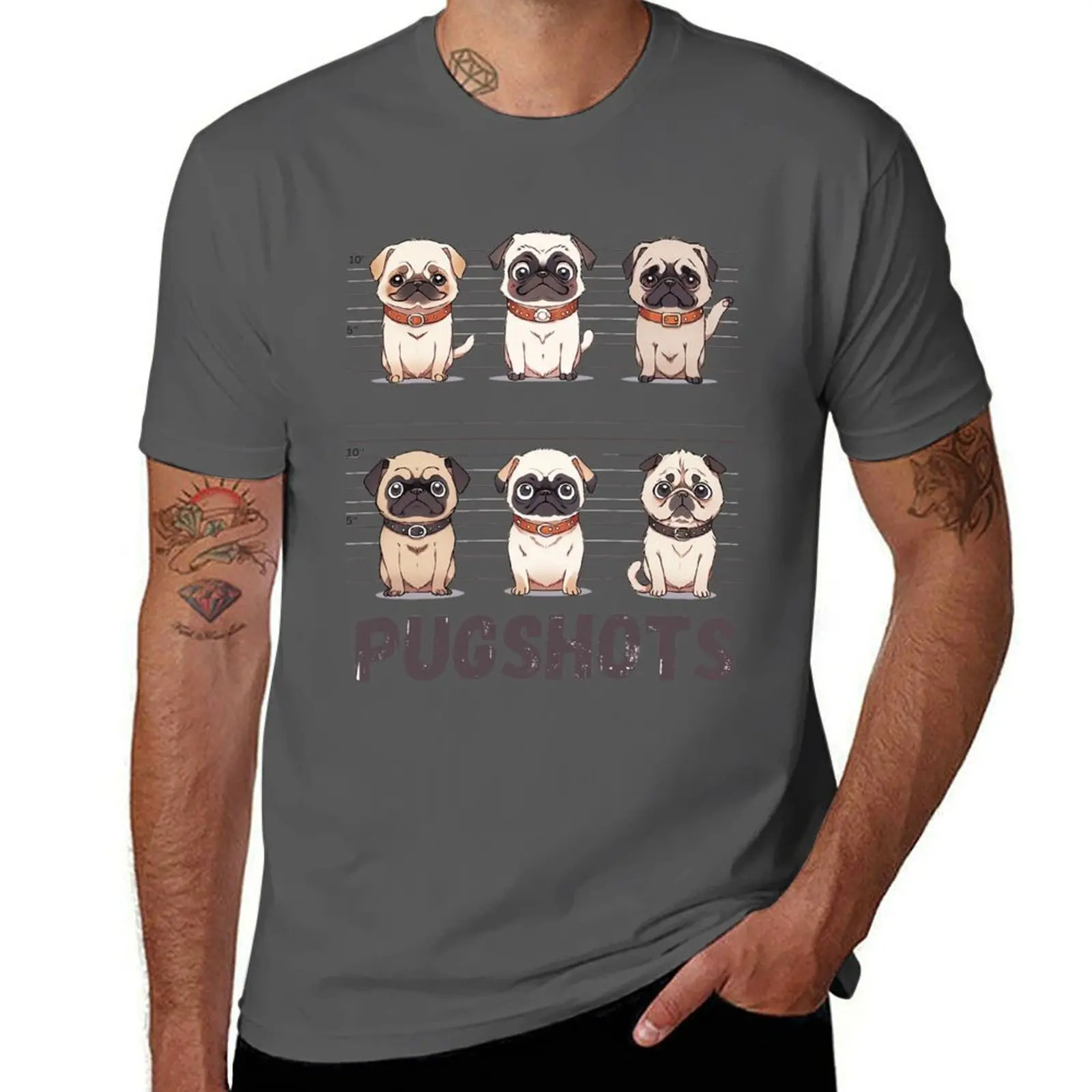 

Funny Pug Shirt Pugshots Mugshot Shirt Funny Pug Tee For Pug Mom Gift Cute Dog Lover T-Shirt Clothing oversized t shirt men