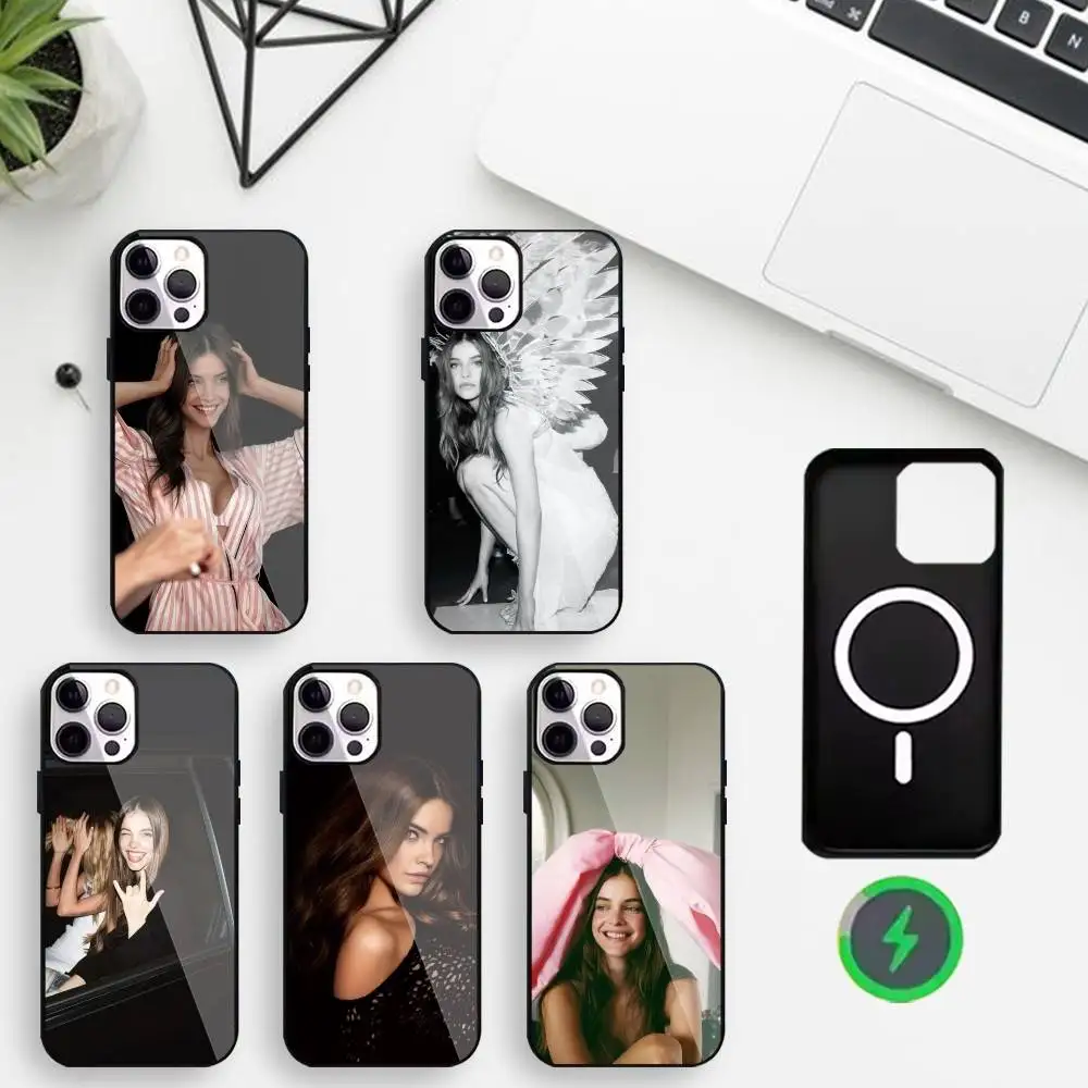 

H-High Fashion Catwalk B-Barbara Palvin Phone Case For iPhone17,16,15,14,13,12,11 Plus,For Magnetic Wireless Charge Cover