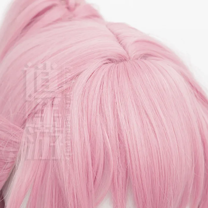 Peluca de Anime Miku Cos de 85CM, cola de caballo única, pelo sintético rosa resistente al calor, pelucas de Cosplay para fiesta de Halloween + gorra