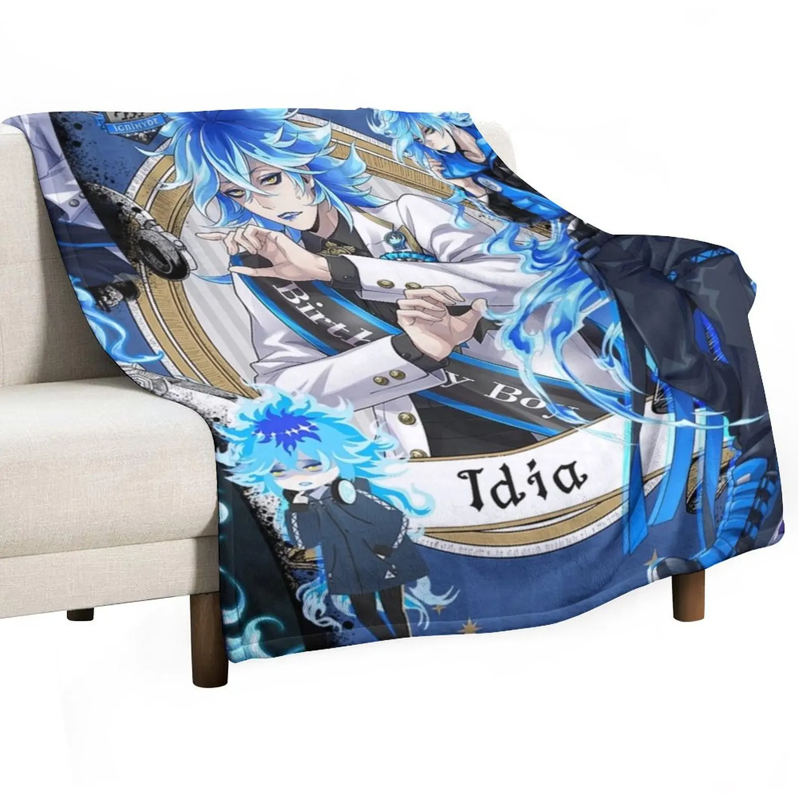

Idia Shroud Collage Throw Blanket For Decorative Sofa Single anime Quilt Blankets