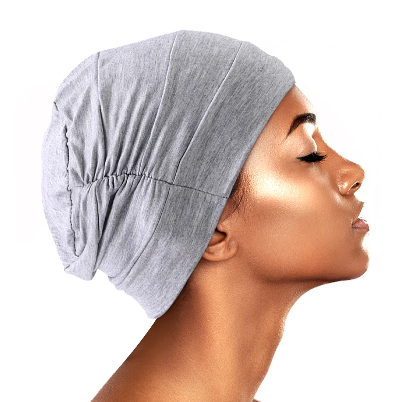 Women Modal Cotton Turban Ladies Night Sleep Hat Full Cover Inner Hijab Caps Muslim Stretch Beanie Cancer Hair Loss Chemo Cap