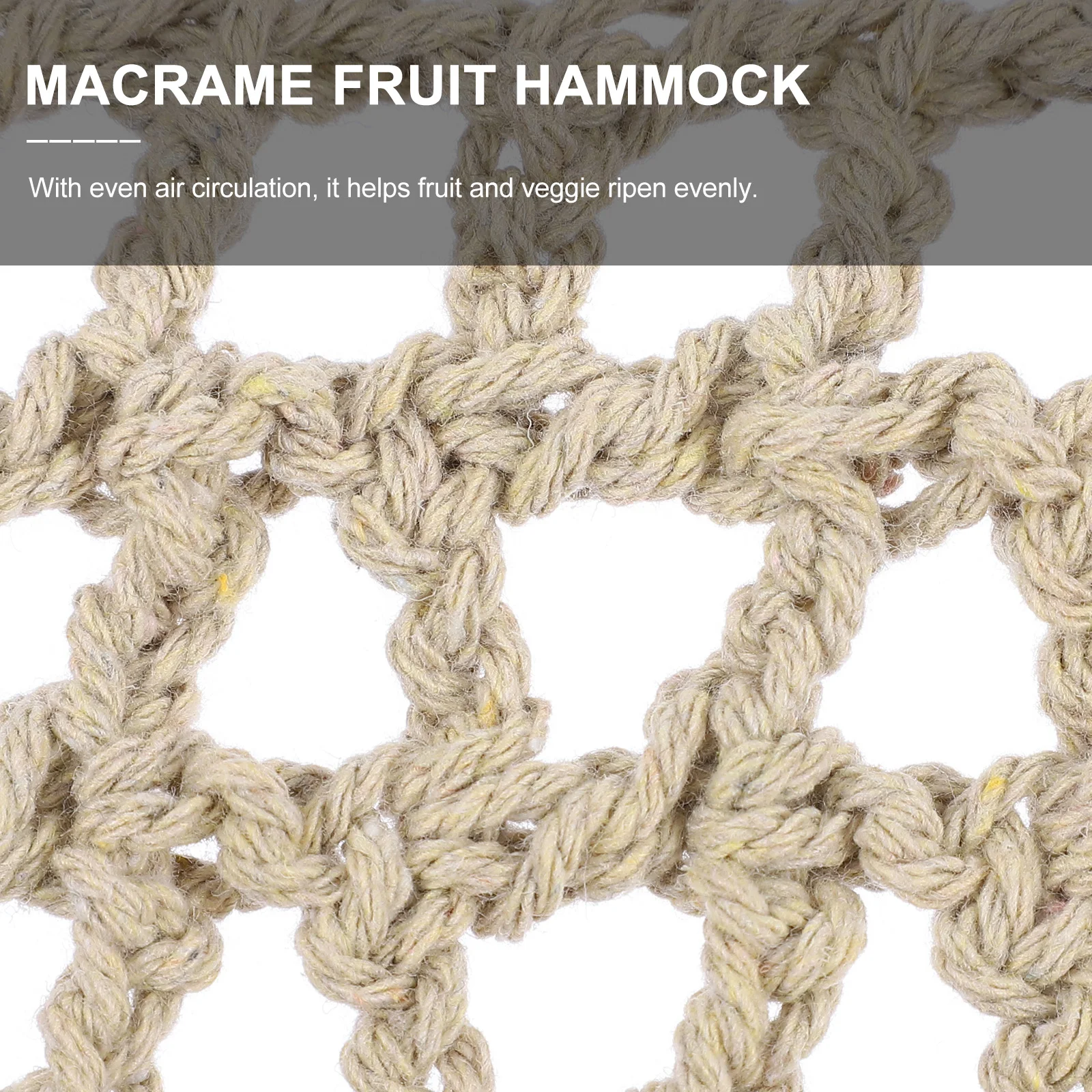 

Cotton Macrame Fruit Hammock Hanging Net Bag Basket Holder for Kitchen Bathroom Laundry Room Patio RV Produce Storage Toy