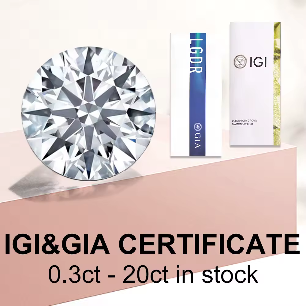 Messi Jewelry With IGI GIA Certificate Lab Grown Diamonds 0.3ct 0.5ct 0.8ct 1ct 1.5ct 2ct 3ct CVD HPHT Laboratory Diamond