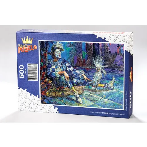 King Of Puzzle Clown and Parrot Wooden Jigsaw Puzzle 500 Pieces (PT02-D)