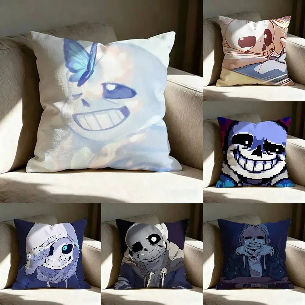 

S-Sans U-Undertale Game Various Sizes Square Pillow Case For Car Home Bedchamber Decor