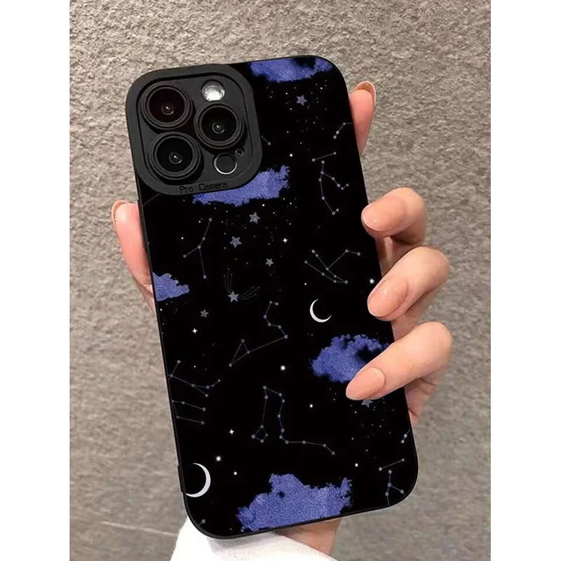 Night Sky graphic phone case for iPhone 15 14 13 12 11 x XR Xs SE2 SE 8 7 plus pro Max mini silicone back cover