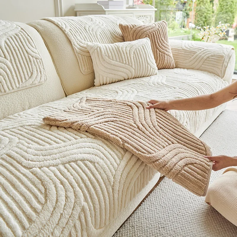 Sofa Protector Cover Quilted Couch Slipcover Soft Furniture Cover for Seat Cushion Backrest Armrest Living Room Decoration 1 Pc