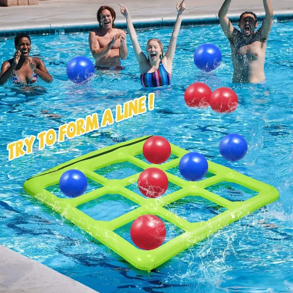 

PVC Water Toy Set Soft Throw Equipped with An Air Pump Inflatable Nine Grid Swimming Pool Game Suitable for 2-10 Players