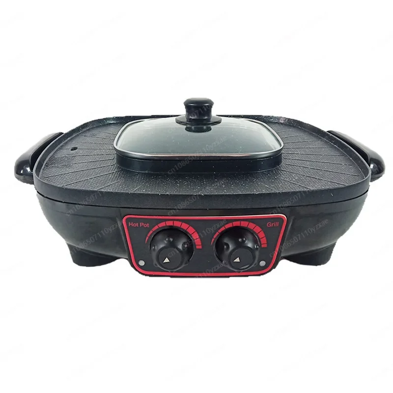

Y 2In1 Hot Sale High Quality Household Family Party Indoor Electric Hot Pot with Grill